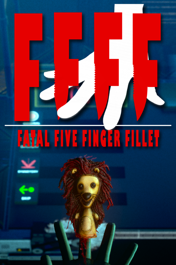 FFFF key art with the official logo above a button-eyed lion finger puppet